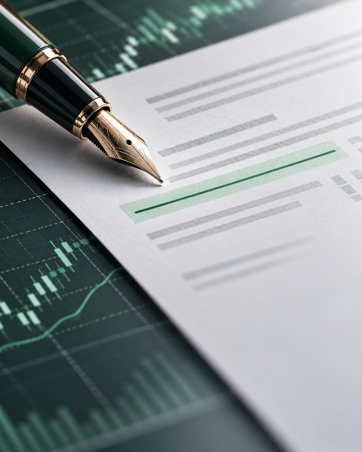 Averis Verify: pen signing verification documents on a desk